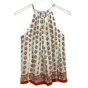 Ava Christine | Boho Print Sleeveless Tassels Halter V-Neck Top Size XS